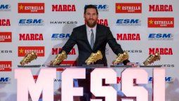 Leo Messi recibió su quinta Bota de Oro