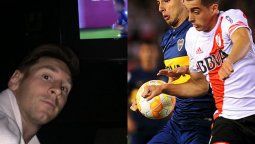 Messi publicó una foto mirando el Superclásico: ¿Alentó a River o Boca?