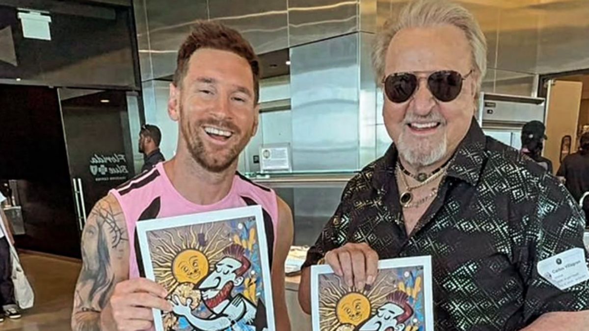 Messi y Carlos Villagrán en Miami.