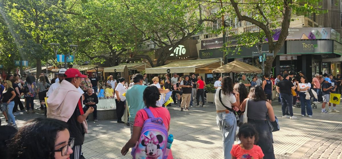 Simpatizantes mileístas en la Peatonal. Simpatizantes mileístas en la Peatonal.