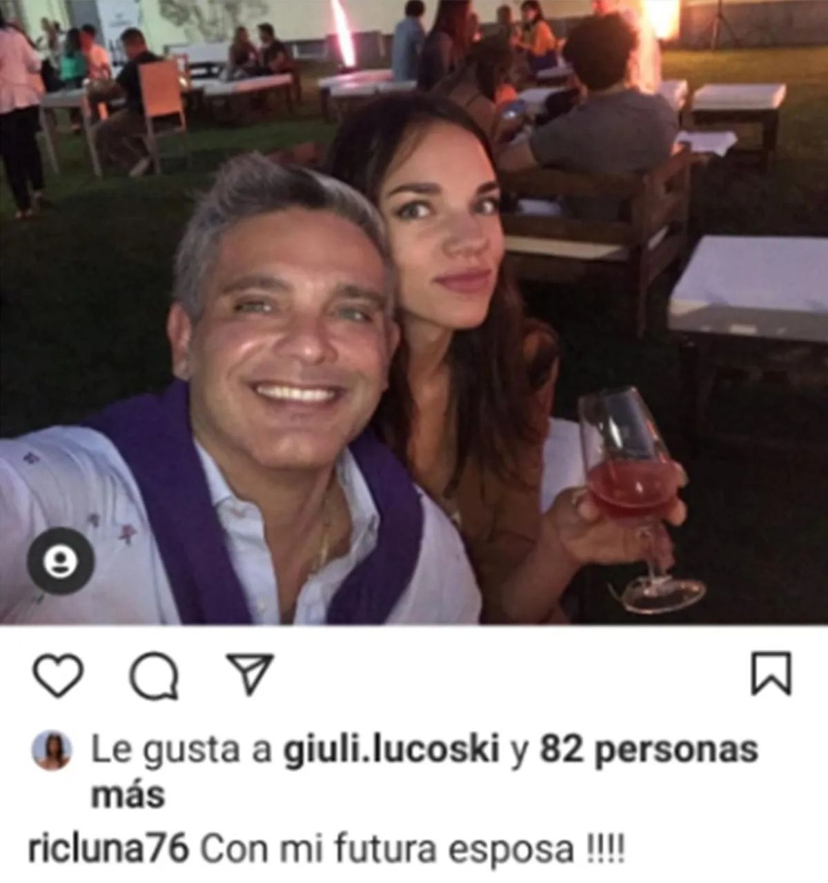 Una publicación de Ricardo Luna previa al accidente.