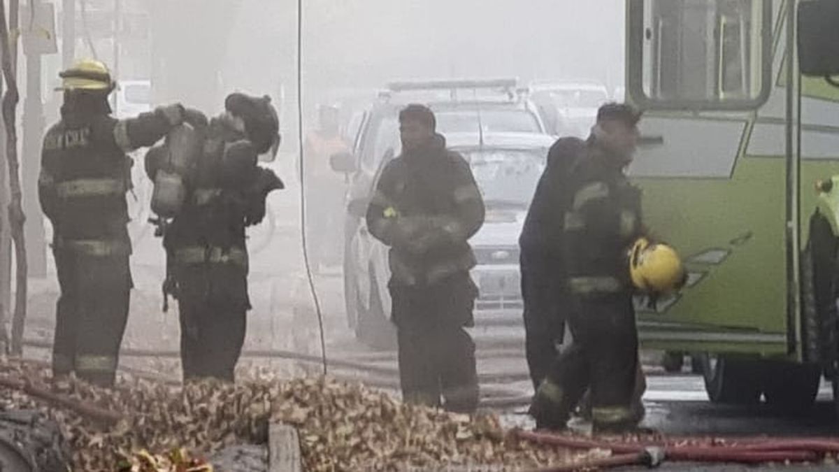 El incendio generó una gran cantidad de humo en los alrededores del depósito de pañales. El incendio generó una gran cantidad de humo en los alrededores del depósito de pañales.