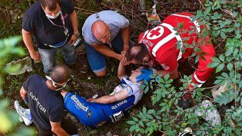 Impactante caída al vacío de Remco Evenepoelen el Giro de Lombardía