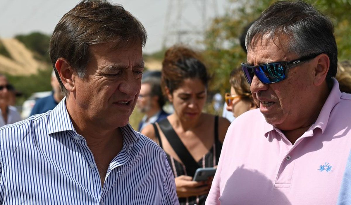 Suarez junto a Sergio Marinelli. El titular de Irrigación fue parte de la comitiva que viajó a Israel en abril.