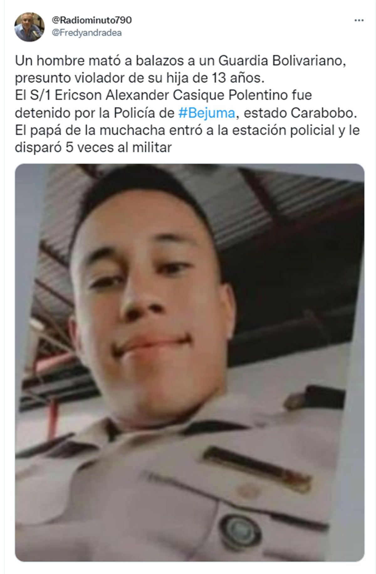 Tuit del periodista Delmiro De Barrio.