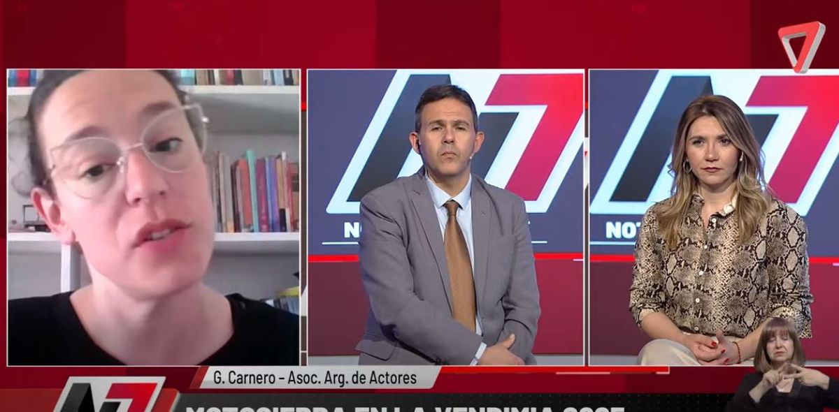 Guadalupe Carnero, de la Asociación de Actores, fue entrevistada por Sergio Suarez y Noelia Nieto en Canal 7. Guadalupe Carnero, de la Asociación de Actores, fue entrevistada por Sergio Suarez y Noelia Nieto en Canal 7.