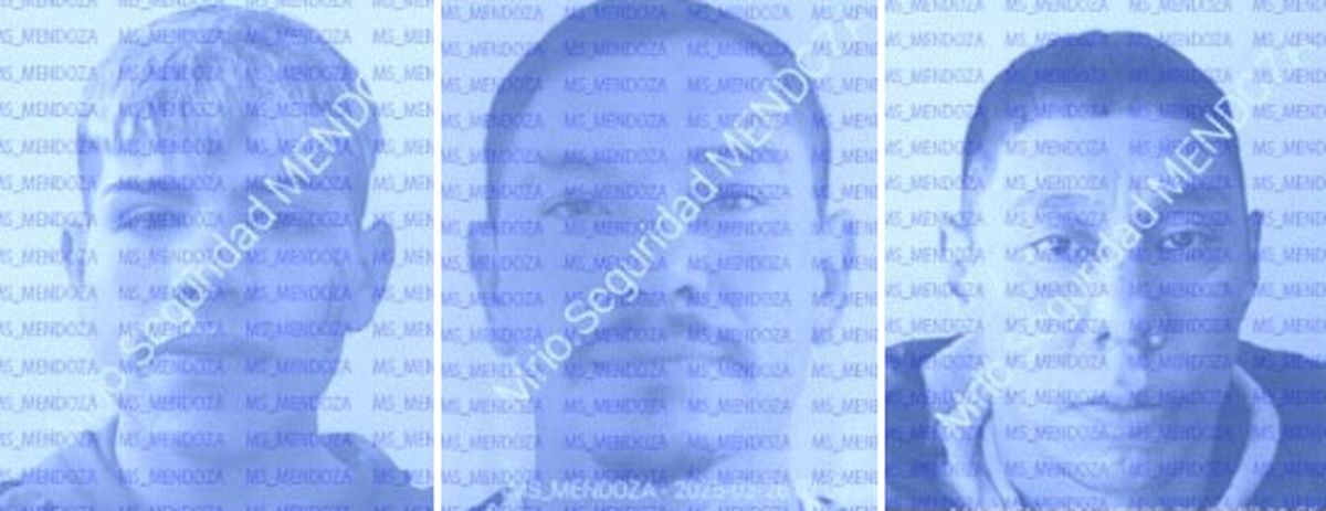 Eduardo Gerónimo Sosa, de 18 años, Juan Manuel Safie, de 37 años, y Luis Alberto Berrios, de 38 años, los tres delincuentes que escaparon de la Comisaría 25, de Guaymallén.