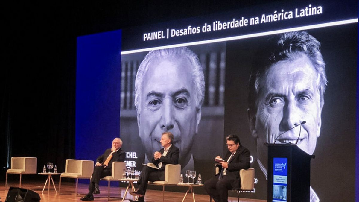 Mauricio Macri en el foro donde opinó sobre el populismo.