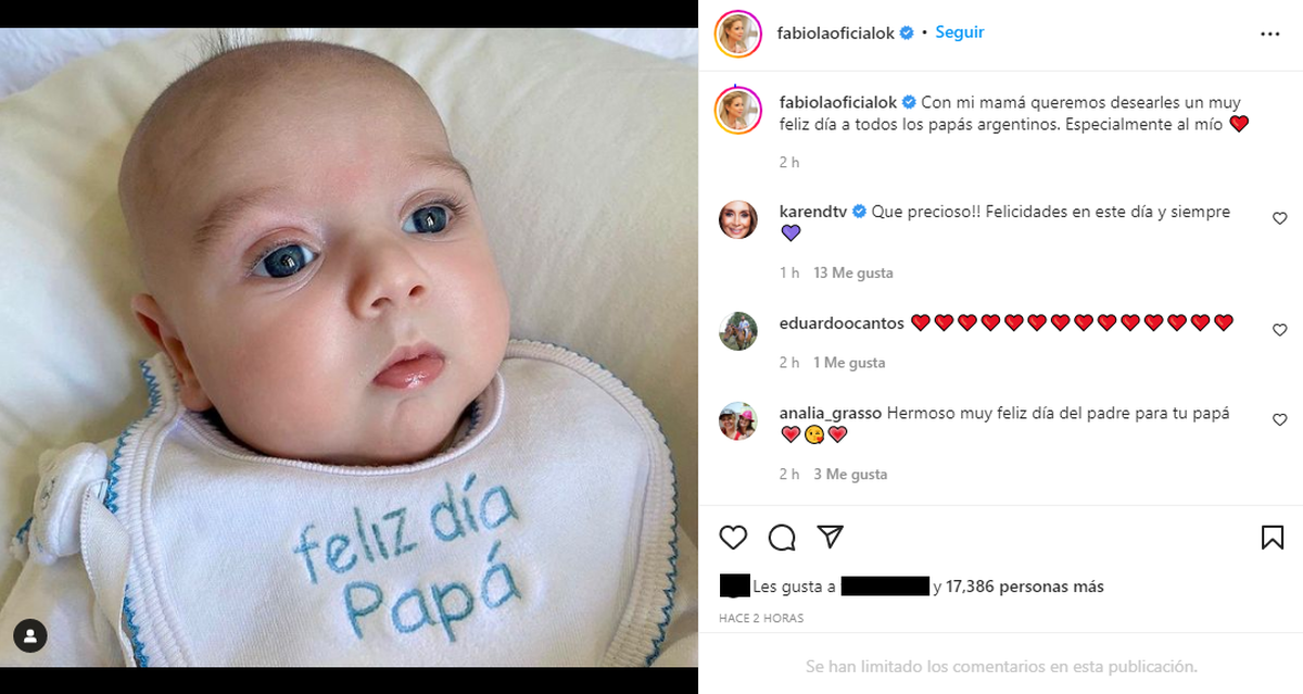 La primera dama, Fabiola Yañez, saludó a Alberto Fernández por el Día del Padre.