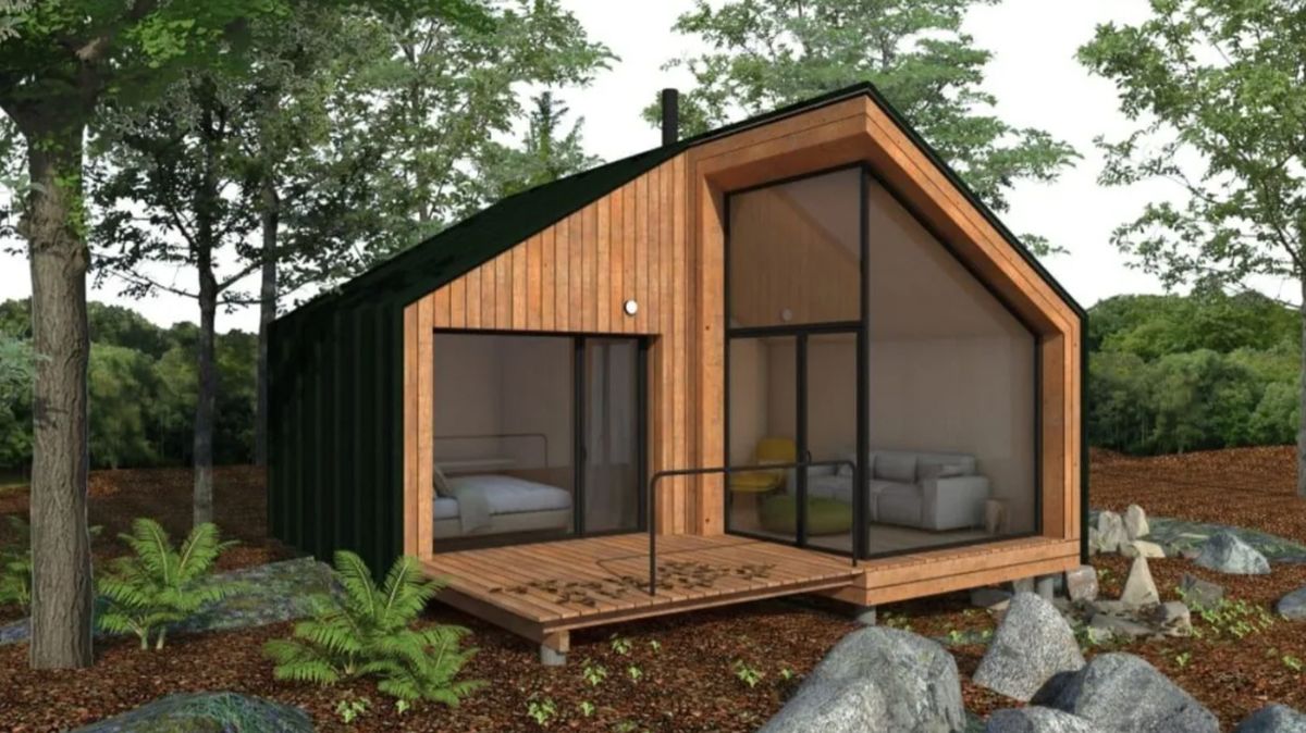 Un modelo muy atractivo de casa modular. Un modelo muy atractivo de casa modular.