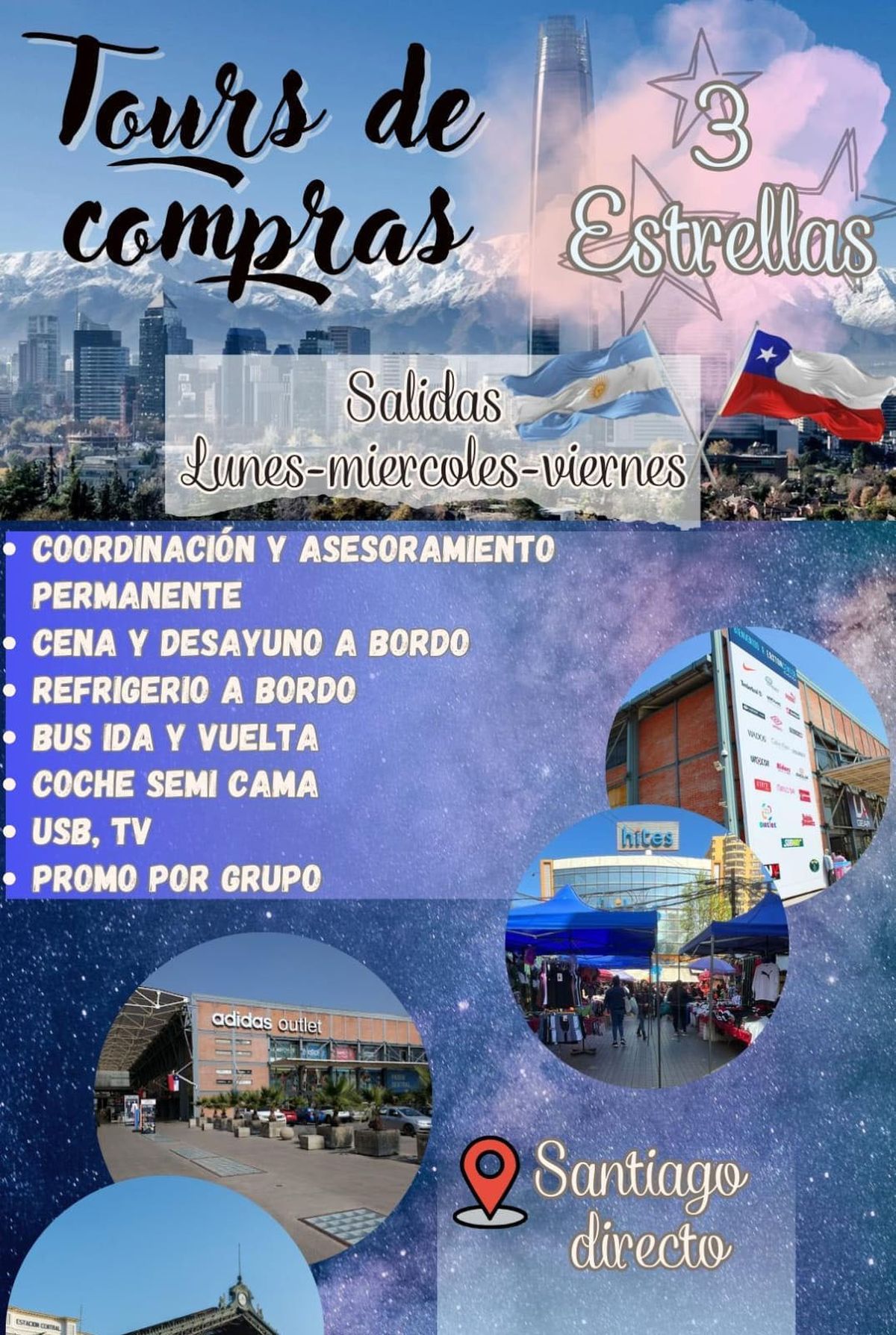 Promociones para hacer tours de compras a Chile en junio. Promociones para hacer tours de compras a Chile en junio.