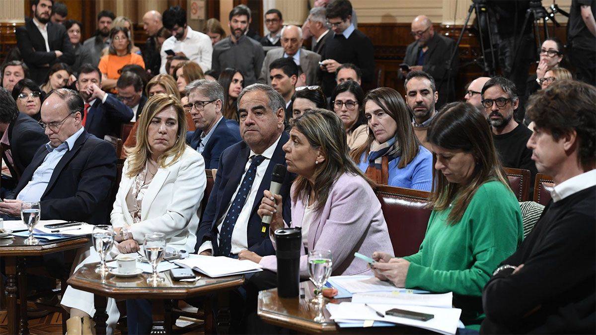 Comisiones del Senado discutiendo la Ley de Alquileres, con Mariana Juri como una de las oradoras. Comisiones del Senado discutiendo la Ley de Alquileres, con Mariana Juri como una de las oradoras.