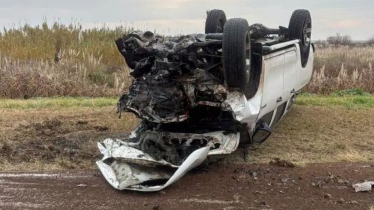 Así quedó la camioneta involucrada en el accidente en ruta 94 de Santa Fe.