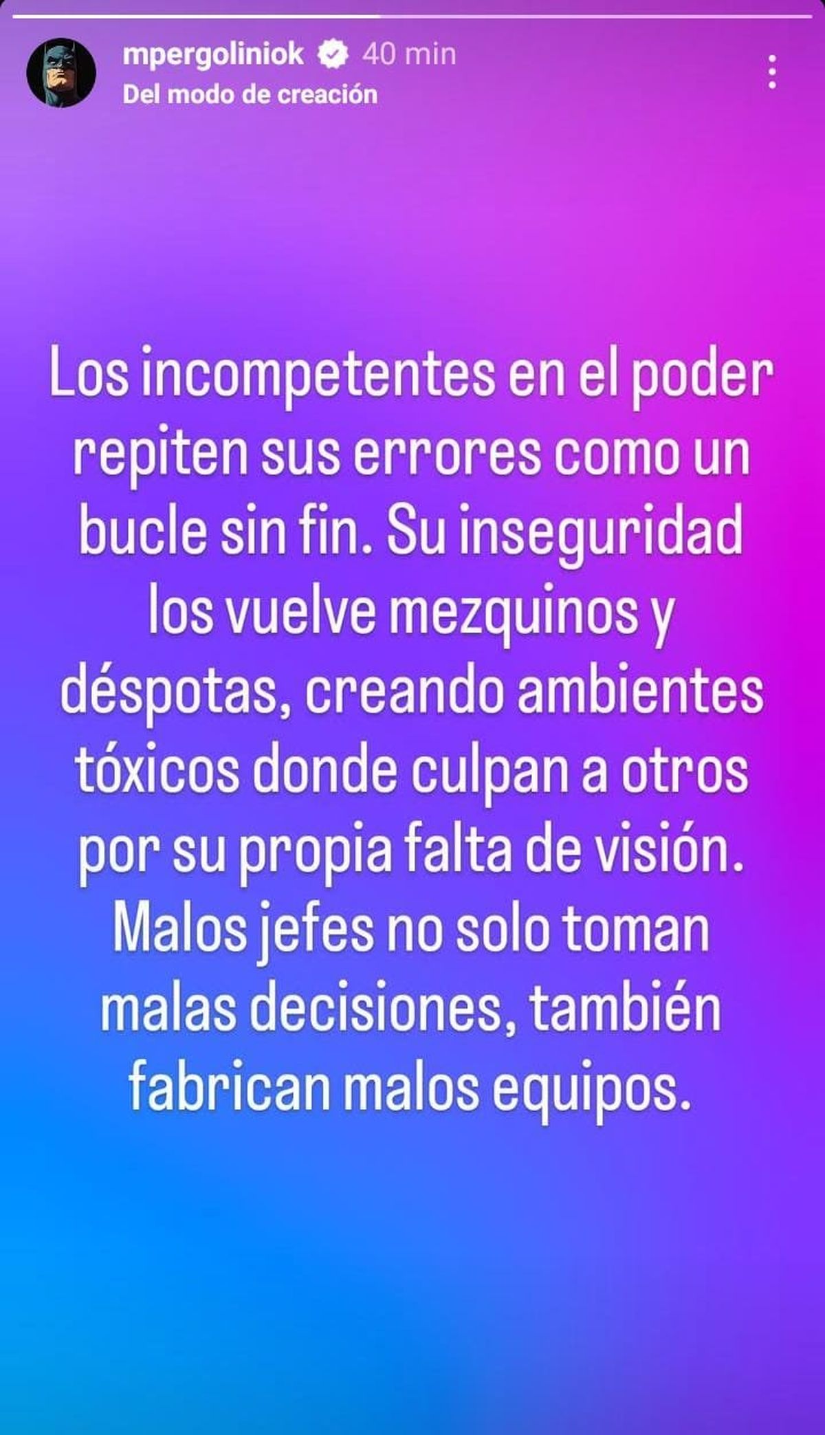 El posteo de Mario Pergolini en redes sociales contra Riquelme y compa&ntilde;&iacute;a.&nbsp;