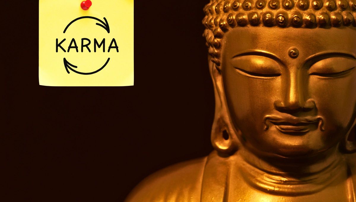 En la folosofía budista, el Karma se entiende como un principio universal de justicia y equilibrio a partir del cual todas las acciones tienen una consecuencia. Fuente: Canva. En la folosofía budista, el Karma se entiende como un principio universal de justicia y equilibrio a partir del cual todas las acciones tienen una consecuencia. Fuente: Canva.