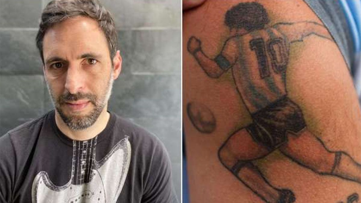 El periodista Daniel Matamala, de Chile, la pasó mal en un control policial. A la derecha está el tatuaje del camarógrafo.