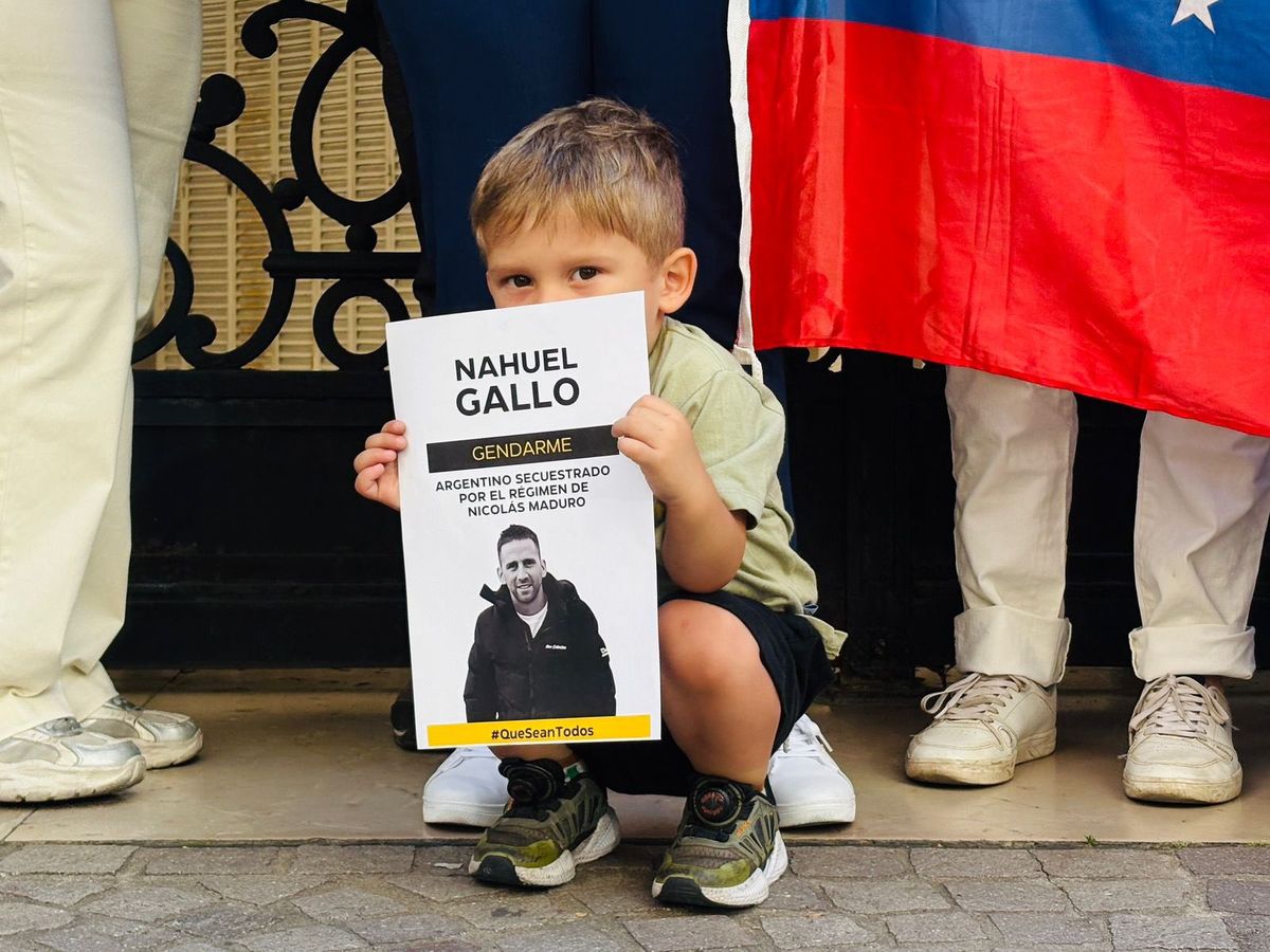 Víctor, el hijo del gendarme argentino Nahuel Gallo, detenido ilegalmente en 2024 en Venezuela. 