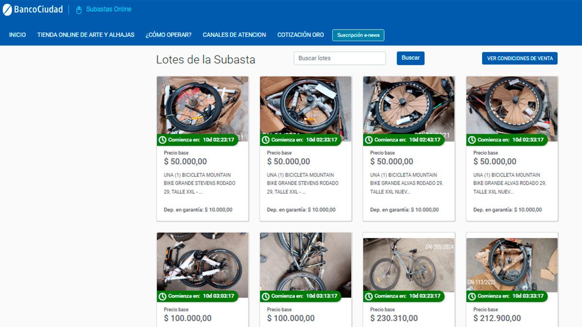 El Banco Ciudad subasta una gran variedad de bienes, que pueden incluir inmuebles (casas, departamentos), veh&iacute;culos (autos y camionetas) y mercader&iacute;as en general.