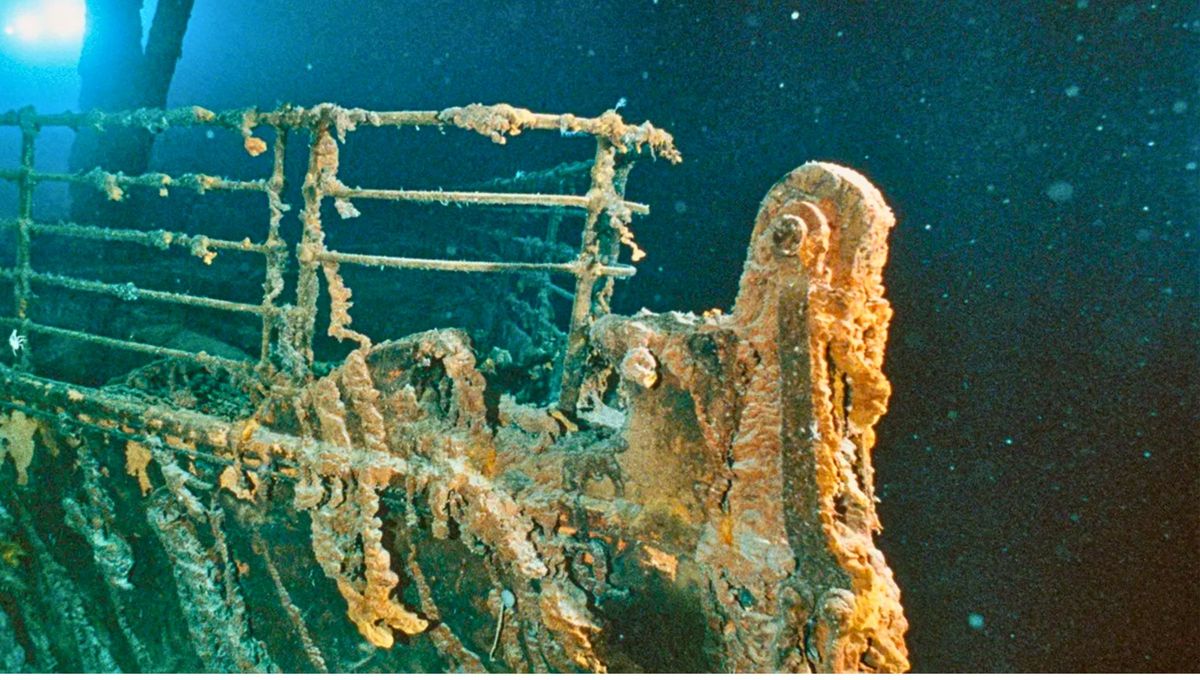 El Titanic en el fondo del mar.