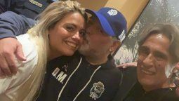 La rubia que visitó a Maradona en el hotel antes del partido con Talleres