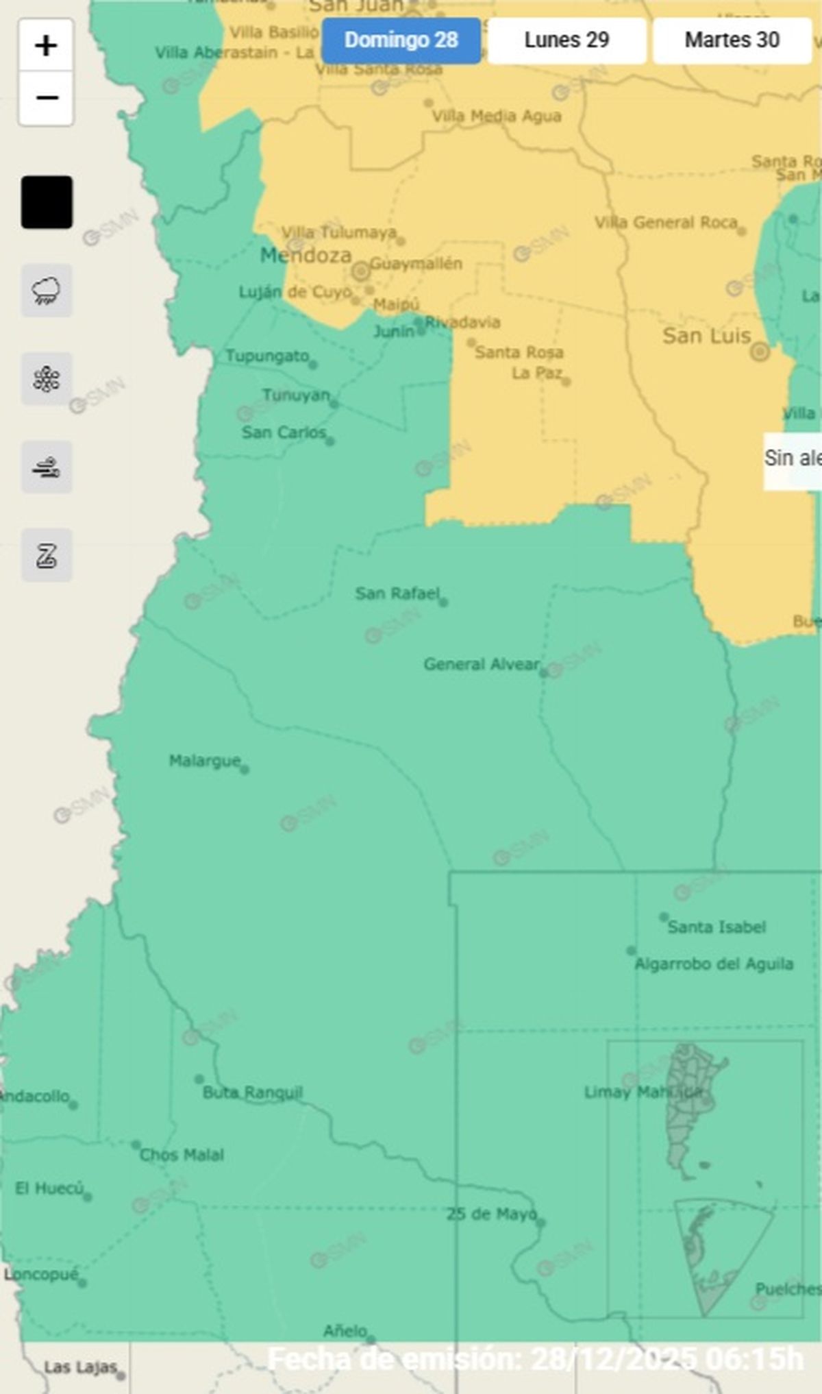 Estos son los departamentos en alerta