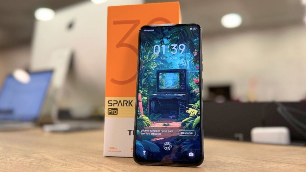 El celular Tecno Spark que se ofrece en Chile