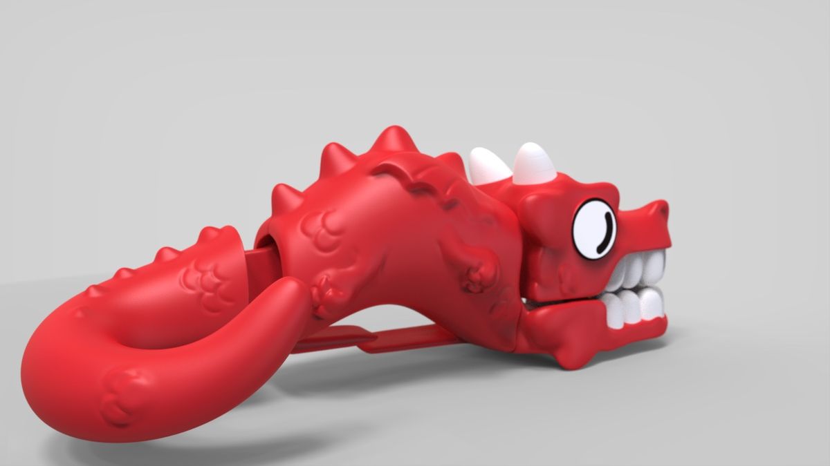 El dragón rojo que diseñó Carbone para la marca de chocolates Kinder cuando llegó a Dinamarca y estaba realizando su máster. El dragón rojo que diseñó Carbone para la marca de chocolates Kinder cuando llegó a Dinamarca y estaba realizando su máster.