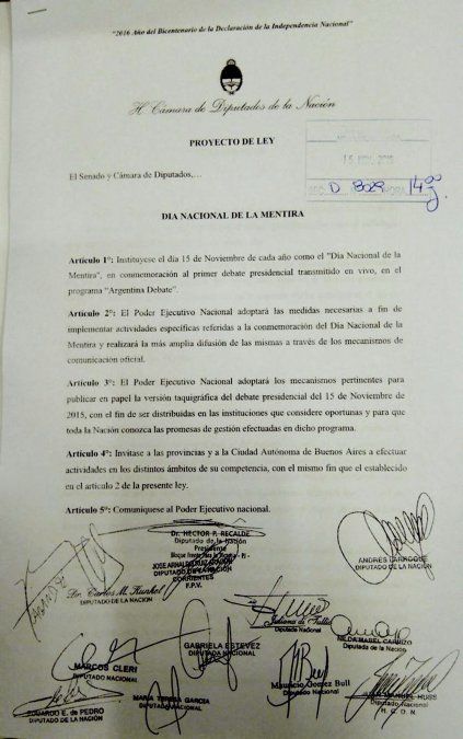 El insólito proyecto del kirchnerismo para instaurar el Día Nacional de la Mentira
