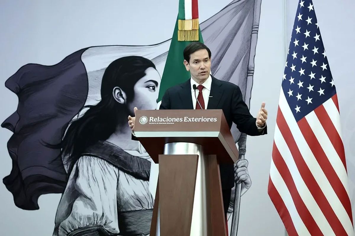 El secretario de Estado de Estados Unidos, Marco Rubio, habla en una rueda de prensa este miércoles, en la Cancillería de México, en Ciudad de México. Crédito: EFE/ José Méndez. El secretario de Estado de Estados Unidos, Marco Rubio, habla en una rueda de prensa este miércoles, en la Cancillería de México, en Ciudad de México. Crédito: EFE/ José Méndez.