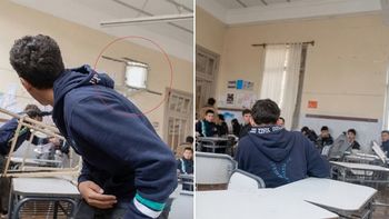 Tremendo video: docente recibió una paliza en el aula y terminó internado