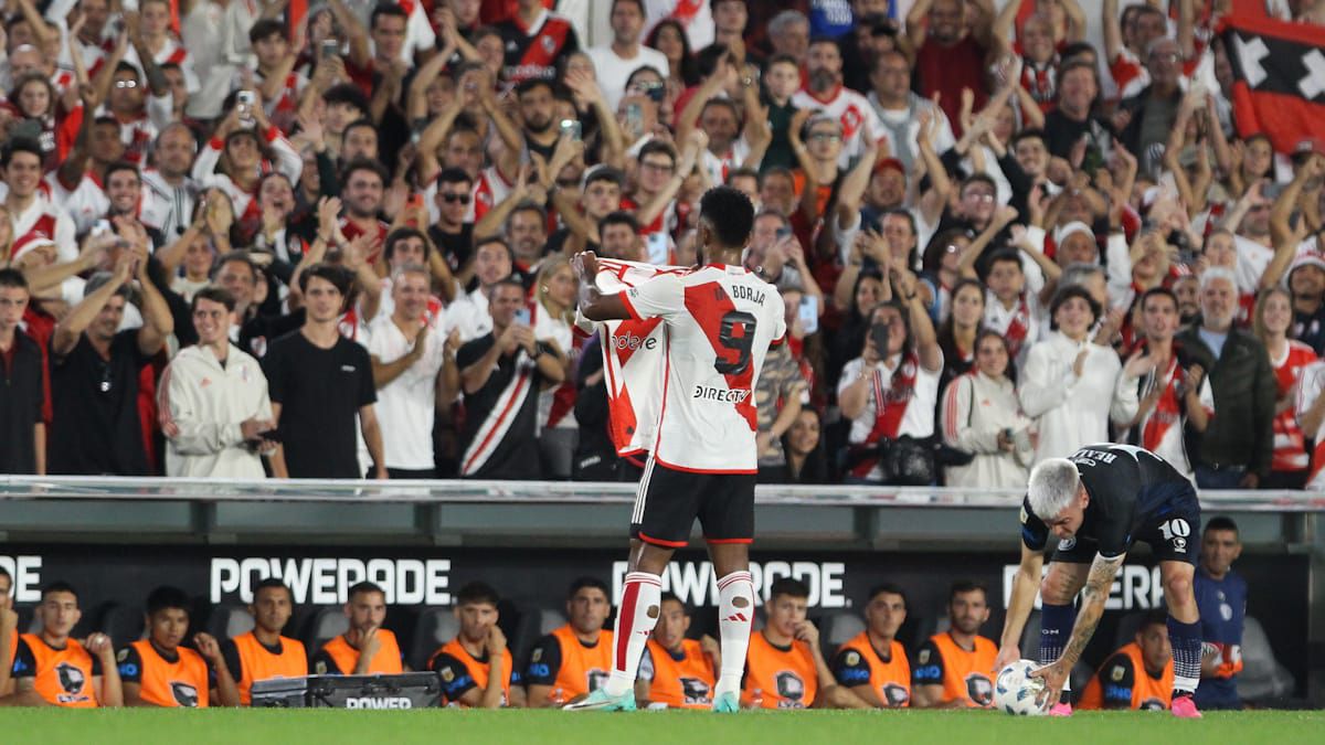 Miguel Borja lleva 9 goles en la Copa de la Liga y River es puntero (UNO/Nicolás Ríos) Miguel Borja lleva 9 goles en la Copa de la Liga y River es puntero (UNO/Nicolás Ríos)