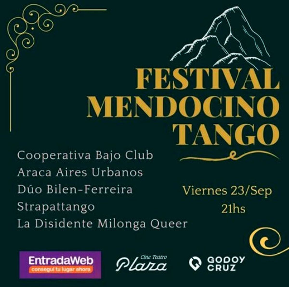 Este viernes se realizará la primera edición del Festival Mendocino de Tango en el Teatro Plaza de Godoy Cruz.