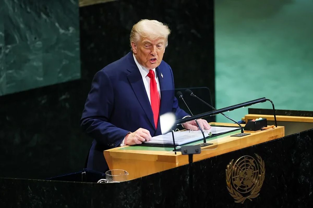 El presidente de Estados Unidos, Donald Trump, en su exposición en la ONU, donde reforzó su mensaje contra la inmigración. El presidente de Estados Unidos, Donald Trump, en su exposición en la ONU, donde reforzó su mensaje contra la inmigración. 