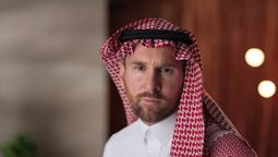 Messi en un video promocional de Arabia.quw