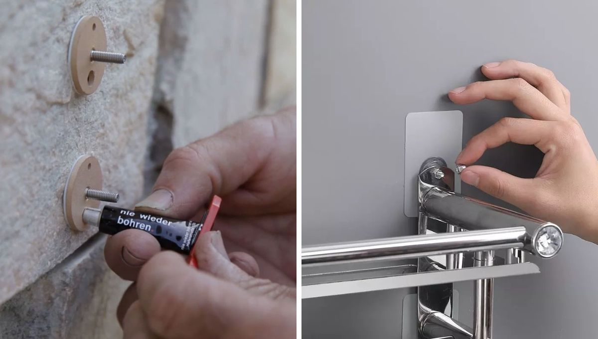 Los tornillos adhesivos sirven para colgar objetos sin romper la pared. Los tornillos adhesivos sirven para colgar objetos sin romper la pared. 