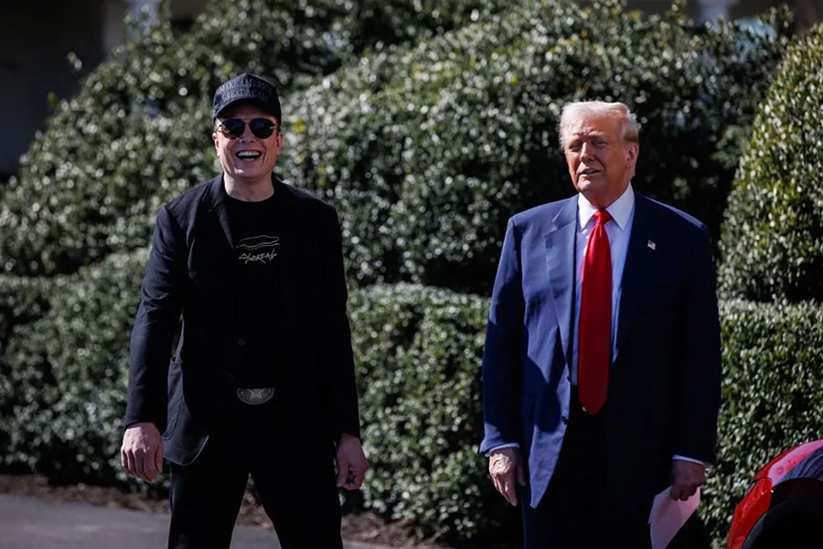 El magnate Elon Musk junto al presidente de Estados Unidos