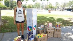 Dana Quiroga, referente del apoyo escolar del centro San José, hasta donde llegó la Fundación Grupo América con su donación.