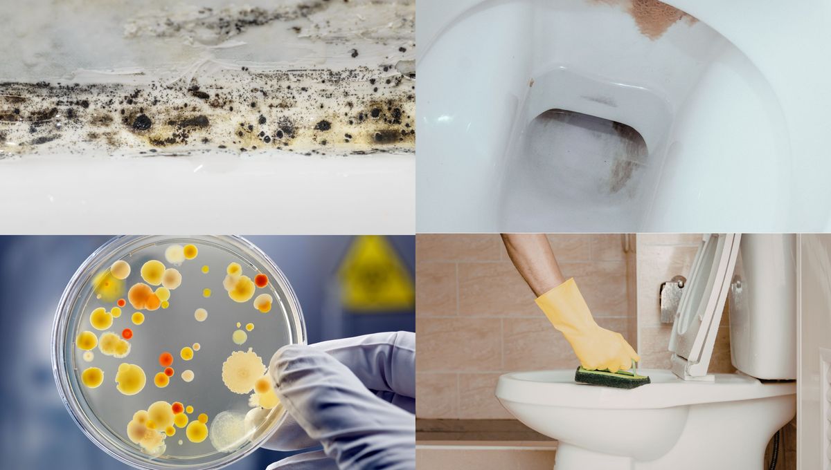Las manchas del inodoro provienen de diferentes sustancias o microorganismos. Las manchas del inodoro provienen de diferentes sustancias o microorganismos. 