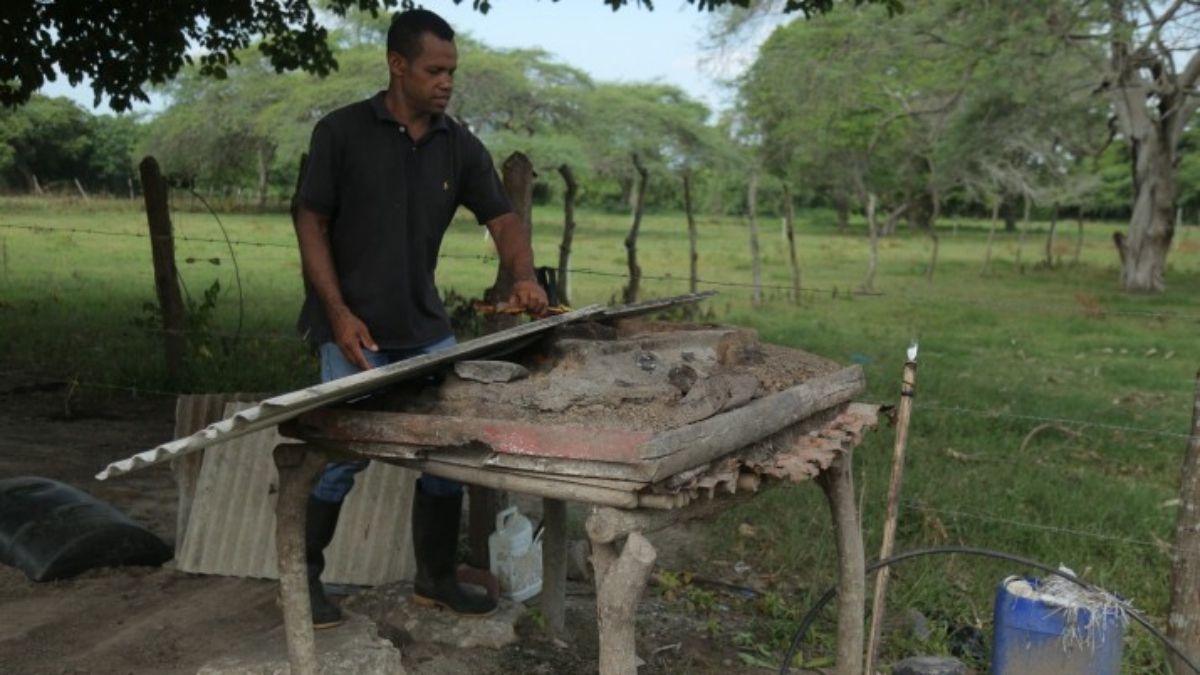 Montado sobre unos troncos está aún el viejo fogón de leña que Palacin utilizaba para cocinar a diario. Crédito: C.R.A. Montado sobre unos troncos está aún el viejo fogón de leña que Palacin utilizaba para cocinar a diario. Crédito: C.R.A.
