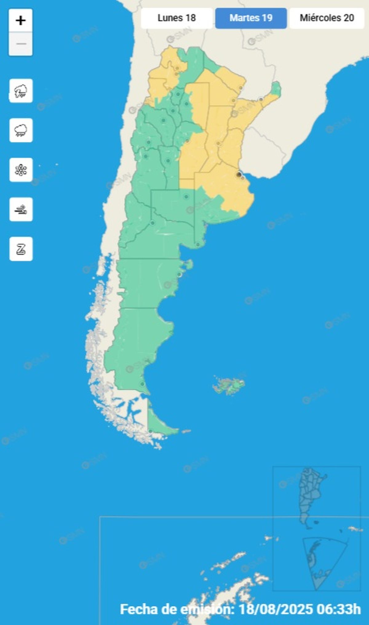 Estas son las provincias afectadas por el ciclón Estas son las provincias afectadas por el ciclón