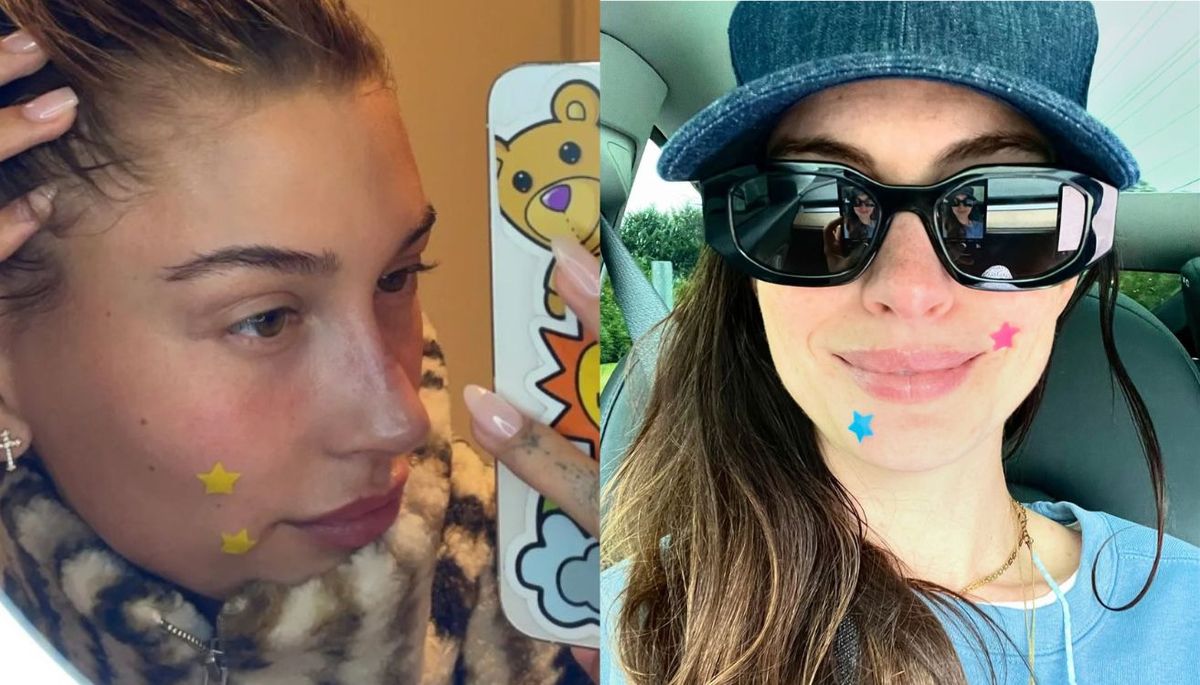 Hailey Bieber y Anne Hathaway han llevado parches de estrella. Imagen: Redacción Diario Uno Hailey Bieber y Anne Hathaway han llevado parches de estrella. Imagen: Redacción Diario Uno
