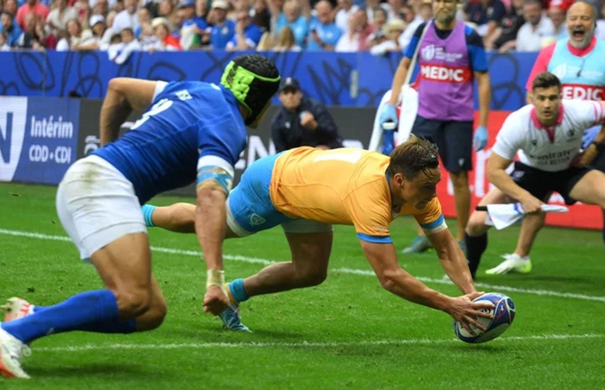 Freitas marca el segundo try de Uruguay ante Italia en el Mundial de Rugby 2023 Freitas marca el segundo try de Uruguay ante Italia en el Mundial de Rugby 2023