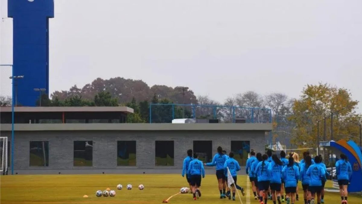 La Selección argentina de fútbol femenino entrenando en AFA.