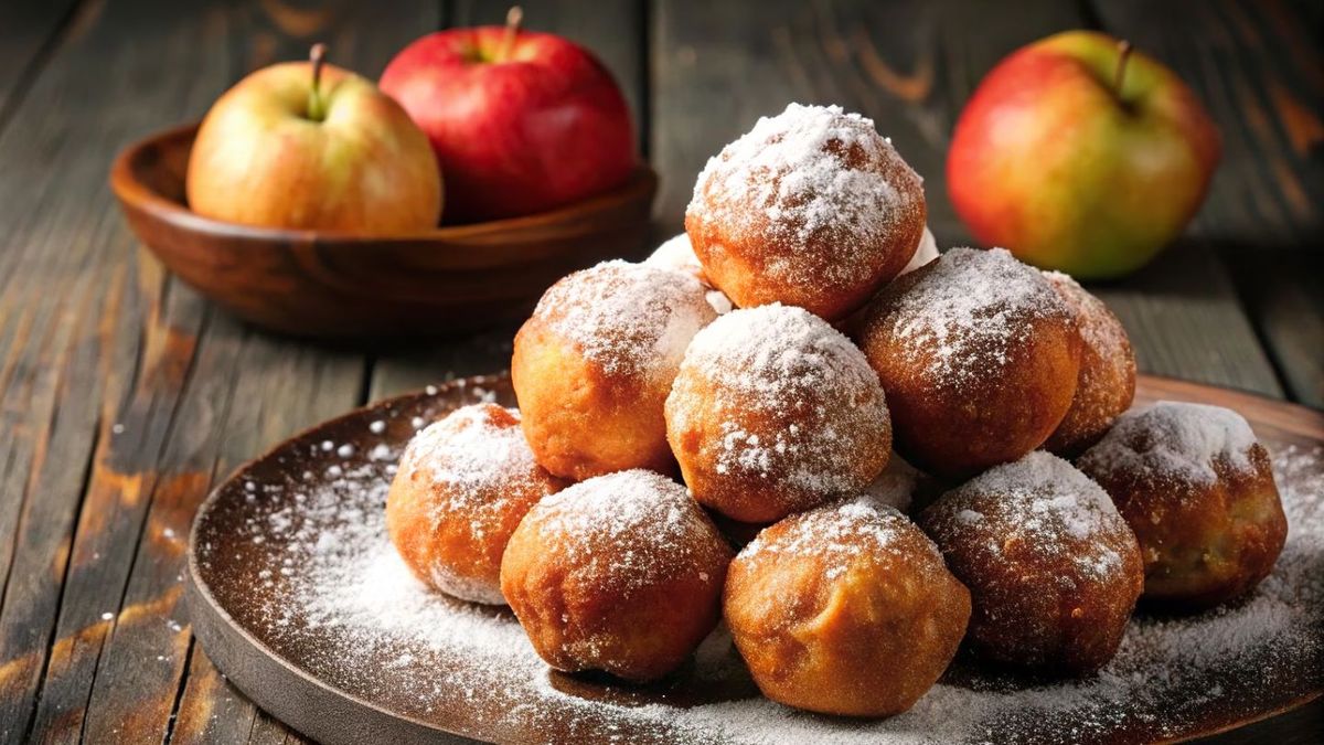 La receta de los buñuelos de manzana es sabrosa