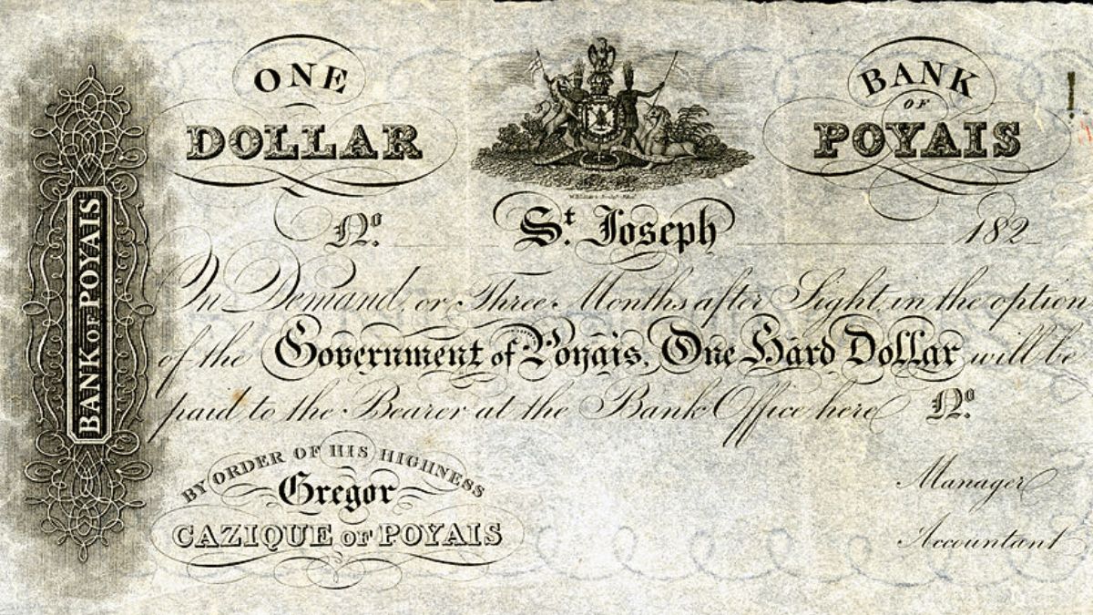 Los títulos que entregaba el estafador de Poyais. Los títulos que entregaba el estafador de Poyais.