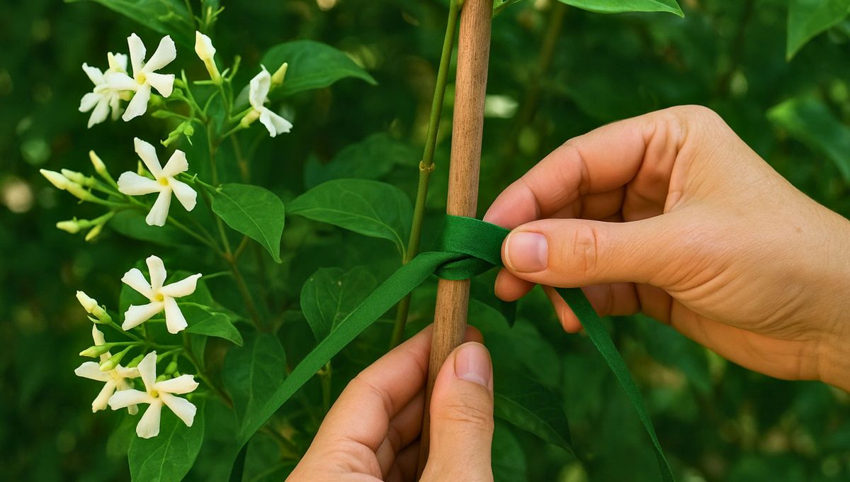 Por qué hay que atar las ramas de la planta de jazmín durante su crecimiento y para qué sirve