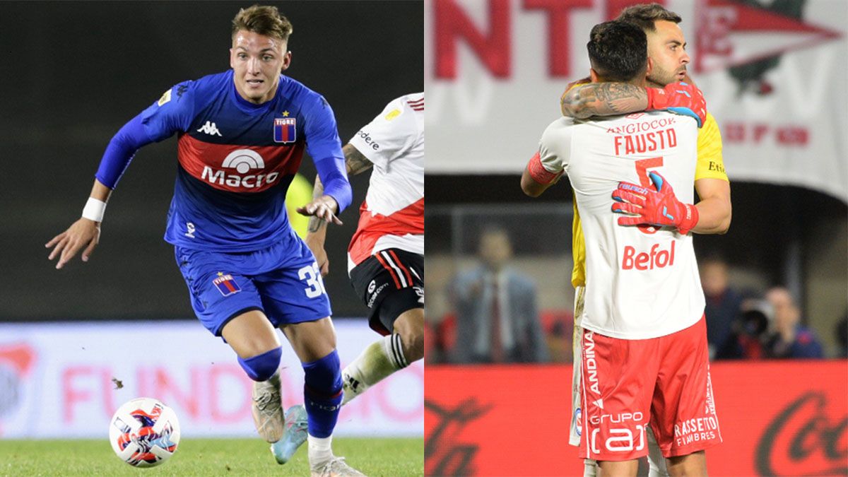 Mateo Retegui (Tigre) y Federico Lanzillota (Argentinos Juniors).