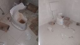 Así quedó uno de los baños del Pumai Rugby Club