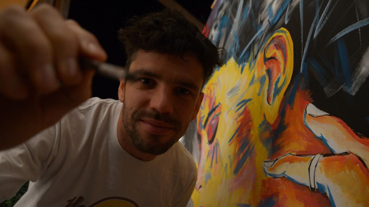 Leandro: el mendocino que vive entre el boxeo y la pintura