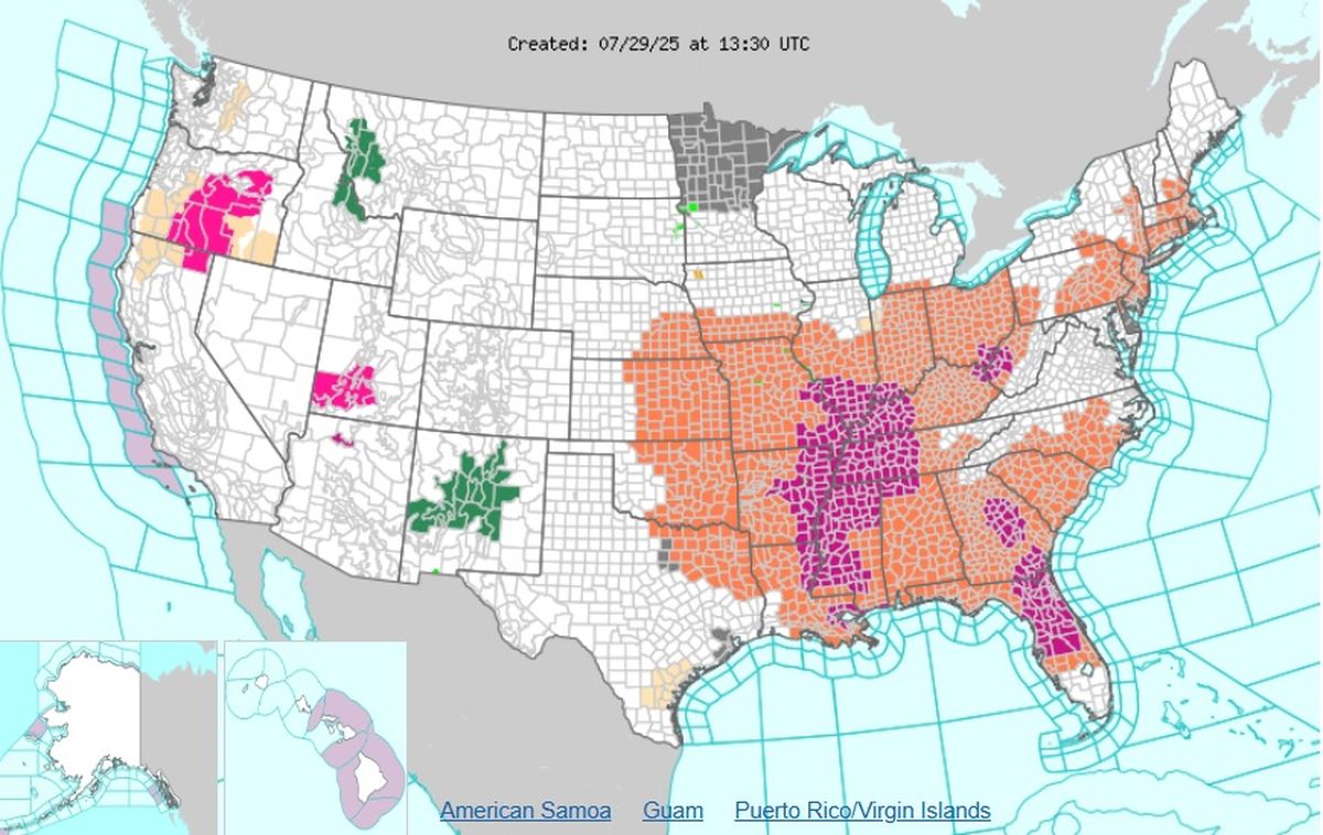 Gran parte de Estados Unidos se encuentra en alerta por temperaturas muy altas Gran parte de Estados Unidos se encuentra en alerta por temperaturas muy altas
